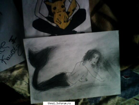 Drawings [: - Hmm Mermaid. Foaie a4 + creion grafit + mina de - Desene