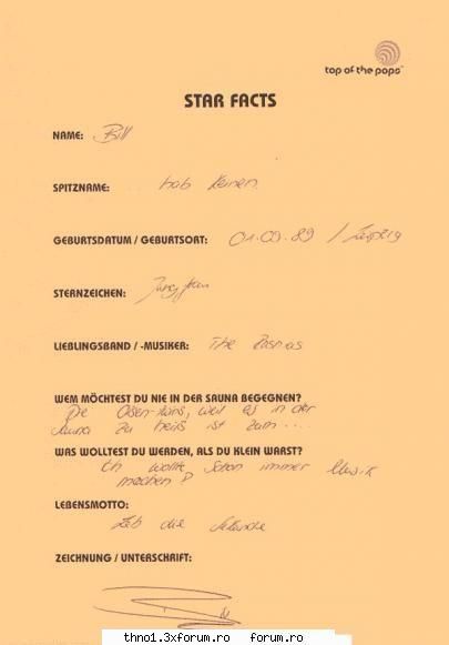 Fisa lui Bill la star facts - am gasit pozaaaa am luat'o de pe un for' - Bill