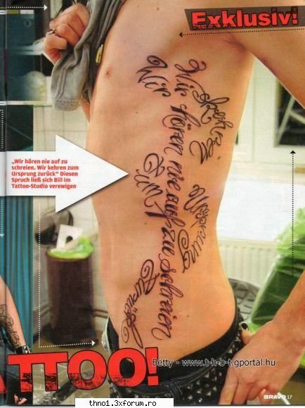 New tatoo - am uitat poza a fost in Bravo-GErmania si scrie - Bill